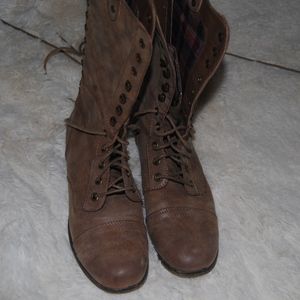 Brown Lace Up Boots